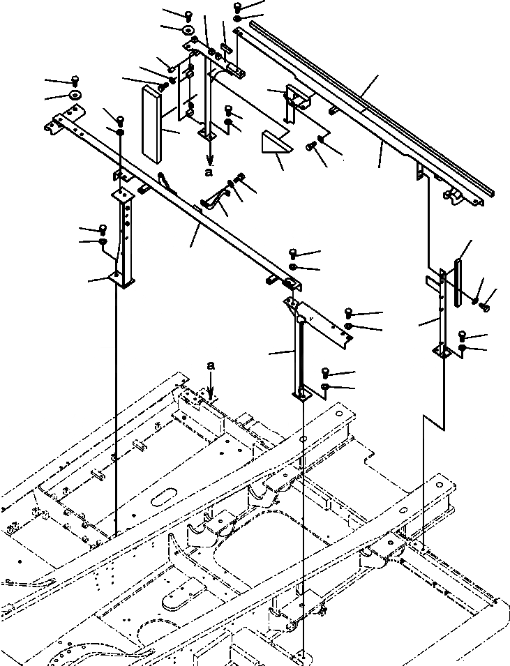 Схема запчастей Komatsu PC300LC-8 - M-A КАБИНА РАМА ЧАСТИ КОРПУСА