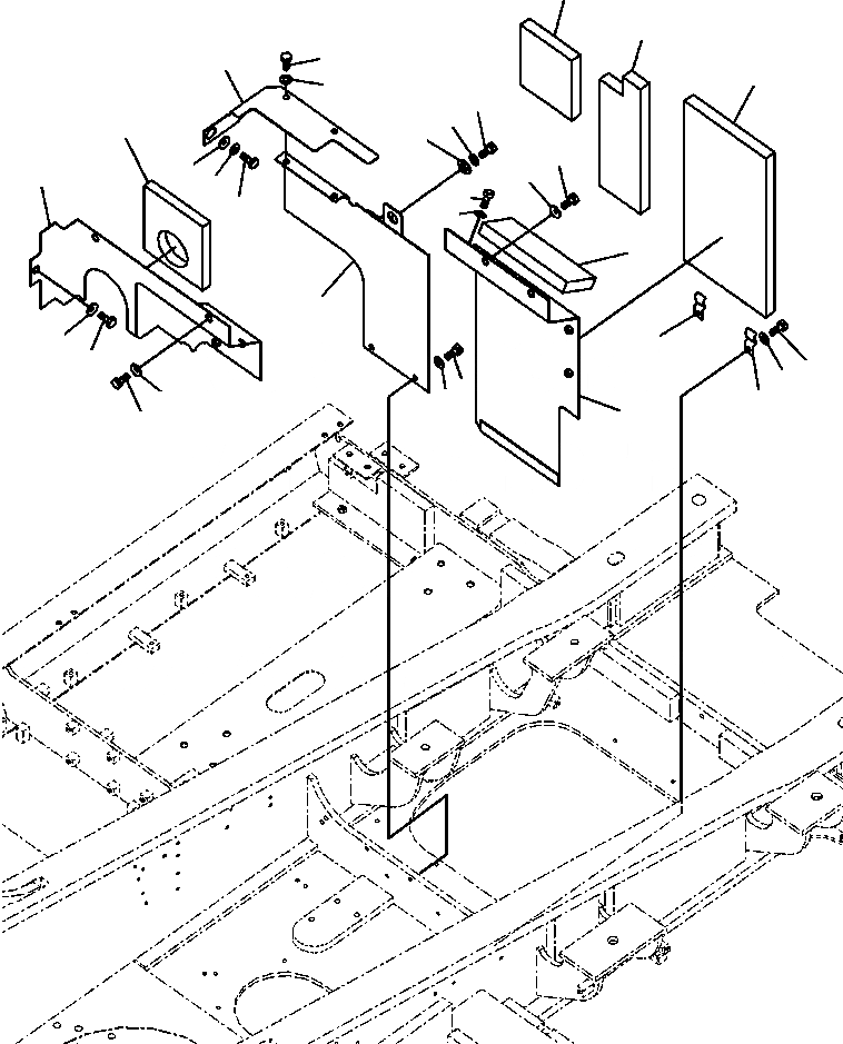 Схема запчастей Komatsu PC300LC-8 - M-A КАБИНА ПЕРЕГОРОДКА. - ОТСЕК ДВИГАТЕЛЯ ПЕРЕДН. ЧАСТИ КОРПУСА