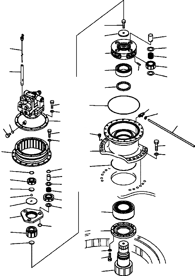 Схема запчастей Komatsu PC300LC-8 - N-A МЕХАНИЗМ ПОВОРОТА ПОВОРОТН. КРУГ И КОМПОНЕНТЫ