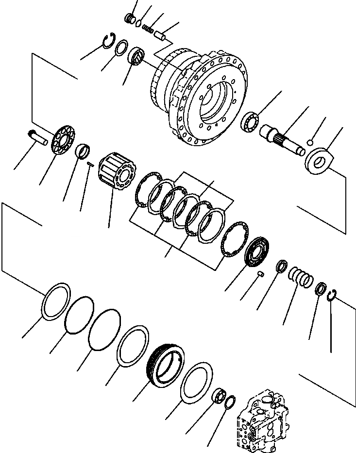 Схема запчастей Komatsu PC300LC-8 - P-A МОТОР ХОДА (/) НИЖНЯЯ ГИДРОЛИНИЯ И ЛИНИЯ ХОДА