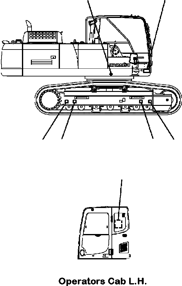 Схема запчастей Komatsu PC300LC-8 - U-A ПОГРУЗ. RATING CHART ДЛЯ LATIN AMERICAN СПЕЦ-Я. МАРКИРОВКА