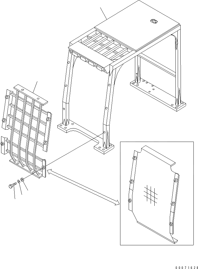Схема запчастей Komatsu PC300LL-7L - КАБИНА (ФРОНТАЛЬНАЯ ЗАЩИТА) (ПОЛН.) КАБИНА ОПЕРАТОРА И СИСТЕМА УПРАВЛЕНИЯ