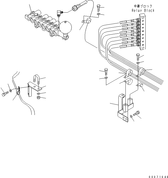 Схема запчастей Komatsu PC300LL-7L - РАБОЧАЯ ЛИНИЯ PPC КРЕПЛЕНИЕ КАБИНА ОПЕРАТОРА И СИСТЕМА УПРАВЛЕНИЯ