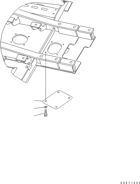 Схема запчастей Komatsu PC300LL-7L - НИЖН. КРЫШКА (ОСНОВНАЯ РАМА) (ДОПОЛН. ТОПЛИВН. БАК.) ЧАСТИ КОРПУСА