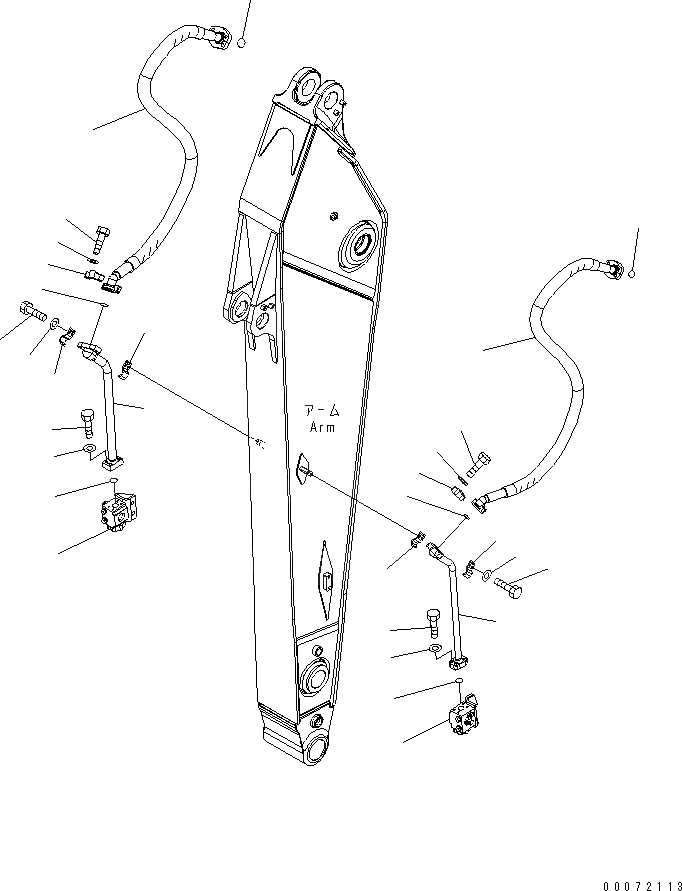 Схема запчастей Komatsu PC300LL-7L - РУКОЯТЬ (.M) (ДОПОЛН. ГИДРОЛИНИЯ) РАБОЧЕЕ ОБОРУДОВАНИЕ