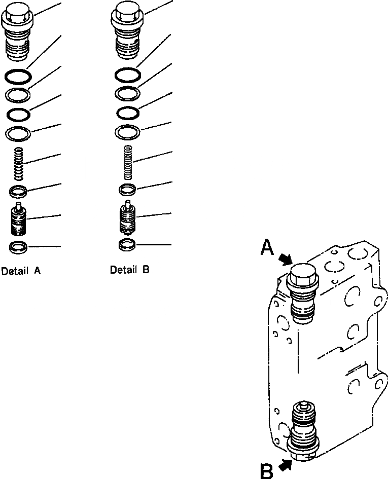 Схема запчастей Komatsu PC300LC-6LC - FIG. H-A ОСНОВН. КЛАПАН (/) ГИДРАВЛИКА