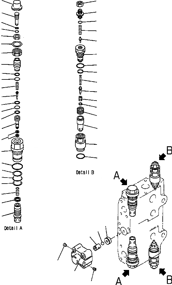 Схема запчастей Komatsu PC300LC-6LC - FIG. H-A ОСНОВН. КЛАПАН (/) - АКТУАТОР ГИДРАВЛИКА