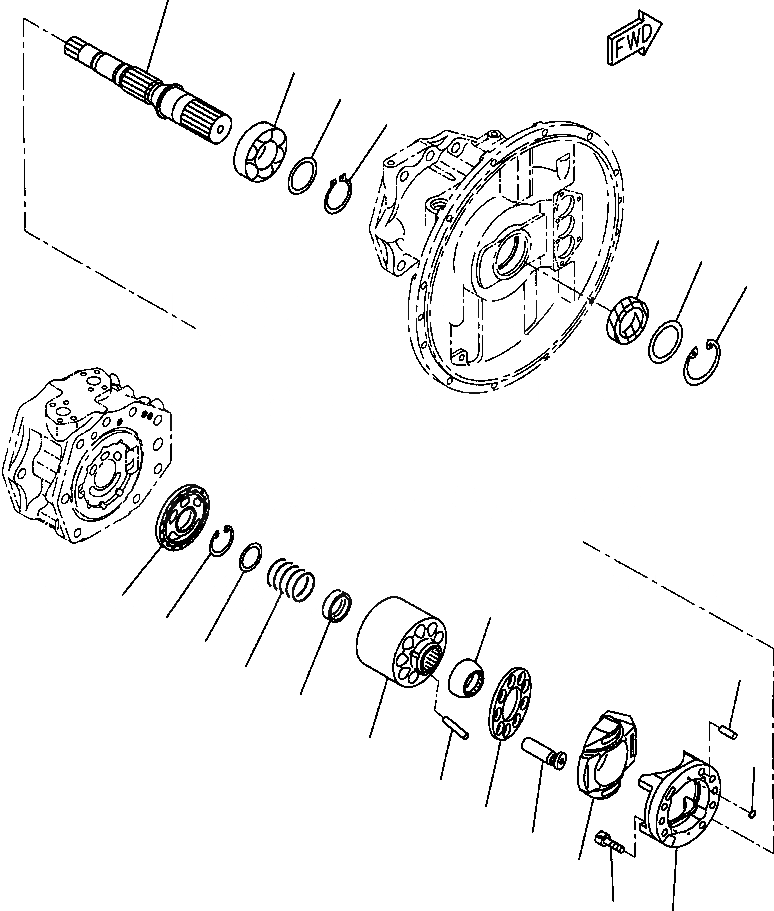 Схема запчастей Komatsu PC300LC-6LC - FIG. H-A ОСНОВН. ГИДР. НАСОС., НАСОС /9 - HPV --BARO- ГИДРАВЛИКА