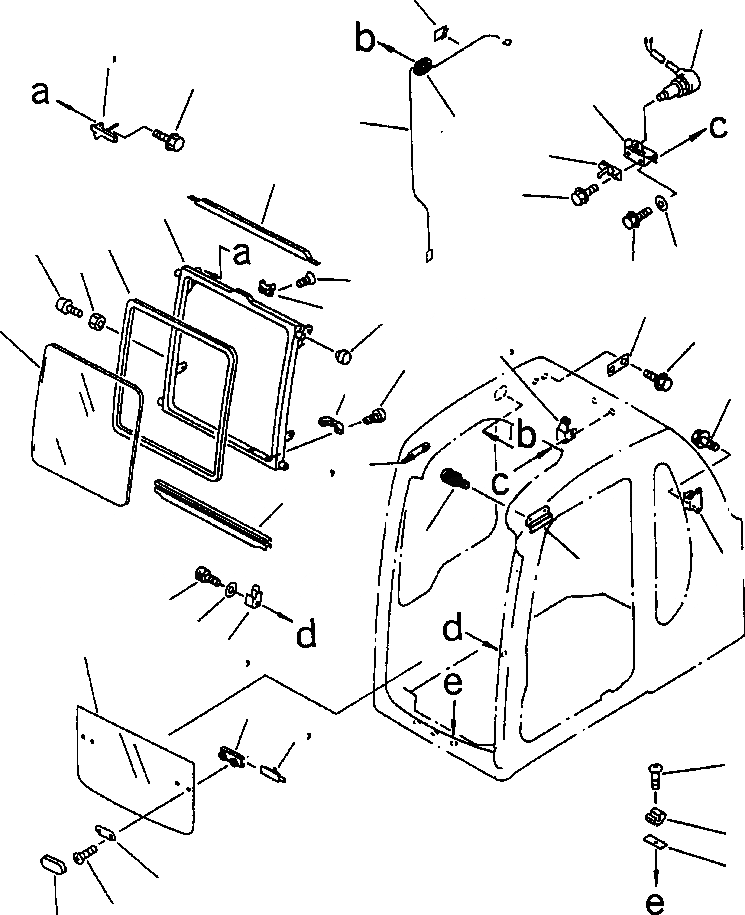 Схема запчастей Komatsu PC300LC-6LC - FIG. K-A OPERATOR КАБИНА - ПЕРЕДН. ОКНА КАБИНА ОПЕРАТОРА И СИСТЕМА УПРАВЛЕНИЯ