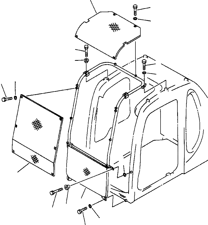 Схема запчастей Komatsu PC300LC-6LC - FIG. K-A ФРОНТАЛЬНАЯ ЗАЩИТА - ПОЛН. КАБИНА ОПЕРАТОРА И СИСТЕМА УПРАВЛЕНИЯ