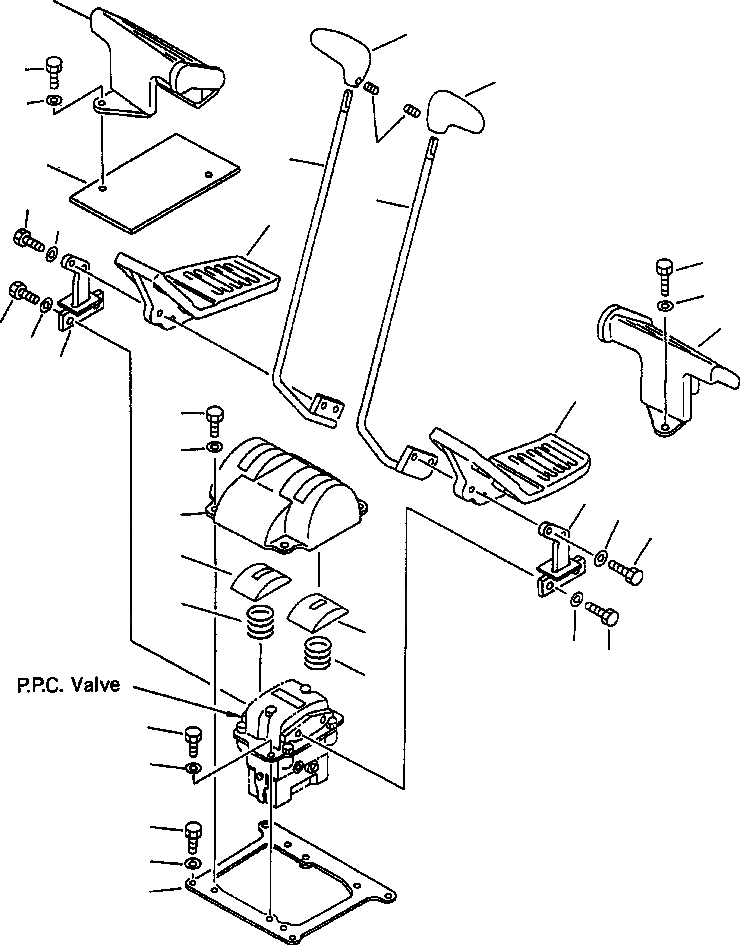 Схема запчастей Komatsu PC300LC-6LC - FIG. K-A РЫЧАН УПРАВЛ-Я ХОДОМ - СТАНДАРТН. КАБИНА ОПЕРАТОРА И СИСТЕМА УПРАВЛЕНИЯ