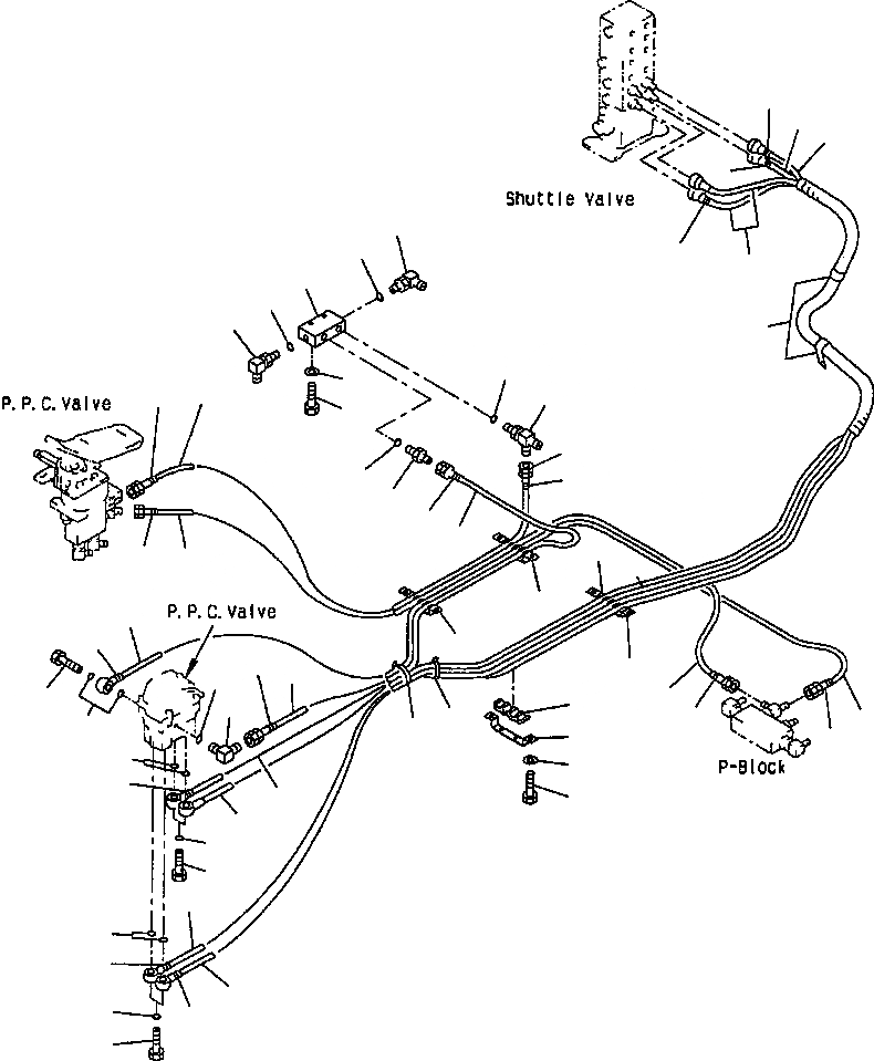 Схема запчастей Komatsu PC300LC-6LC - FIG. K-A PPC ЛИНИЯ ХОДА - АКТУАТОР КАБИНА ОПЕРАТОРА И СИСТЕМА УПРАВЛЕНИЯ