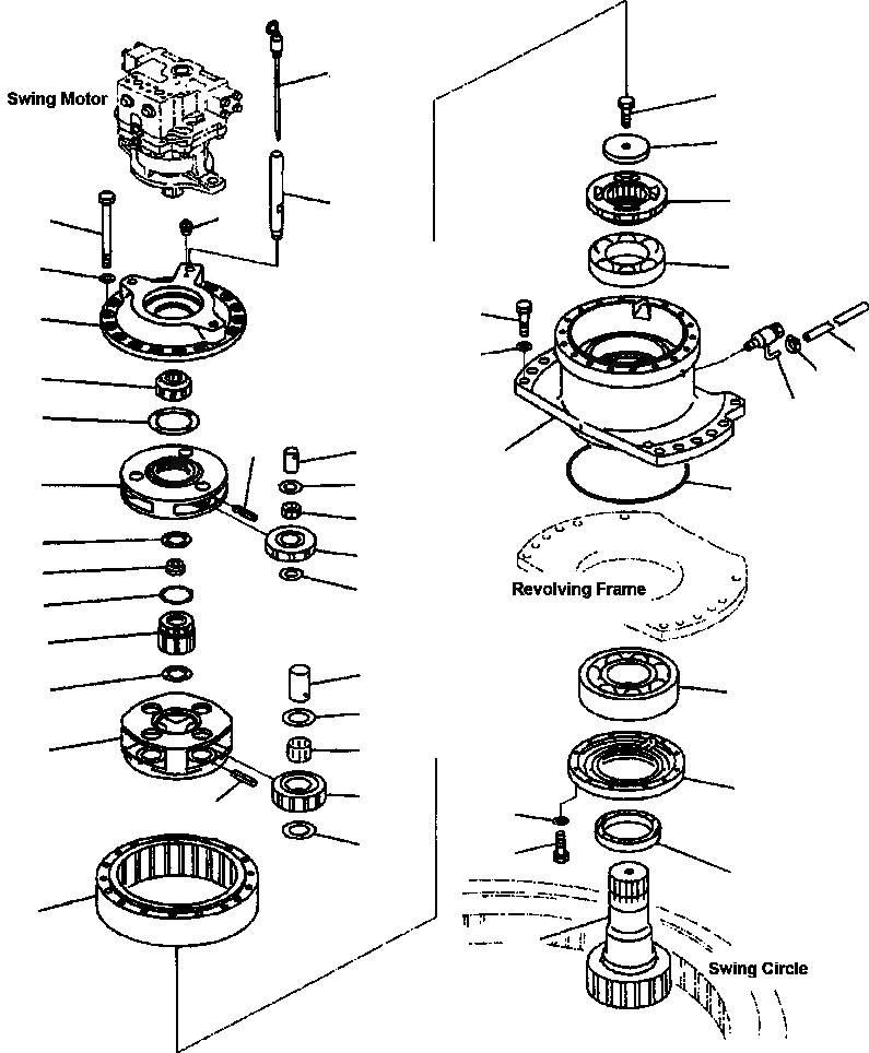 Схема запчастей Komatsu PC300LC-6LC - FIG. N-A МЕХАНИЗМ ПОВОРОТА - PCLC- заводской номер A88 И DOWN ПОВОРОТН. КРУГ И КОМПОНЕНТЫ