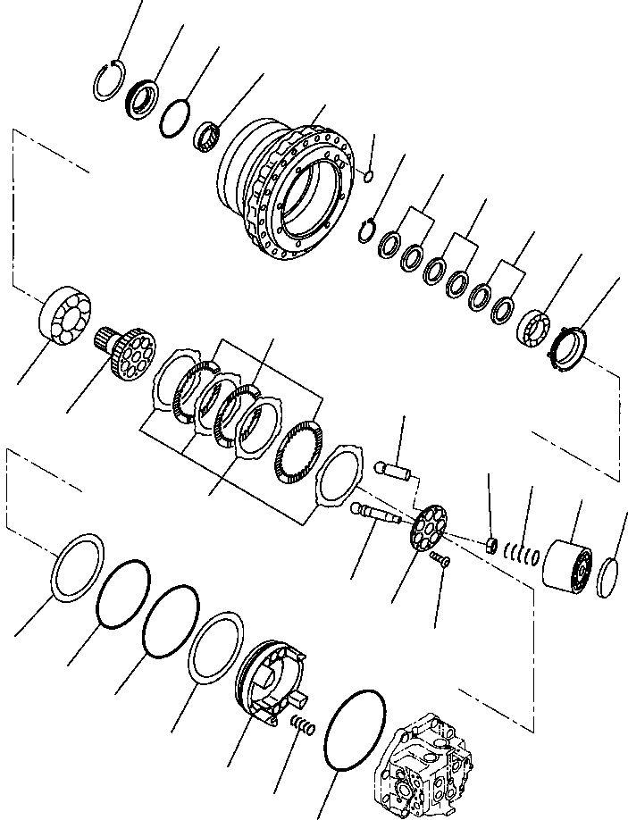 Схема запчастей Komatsu PC300LC-6LC - FIG. P-A МОТОР ХОДА - УСИЛ. - КОРПУС ASSEMBLY - ДЛЯ PCHD- заводской номер A8 И BEНИЗ. НИЖНЯЯ ГИДРОЛИНИЯ И ЛИНИЯ ХОДА
