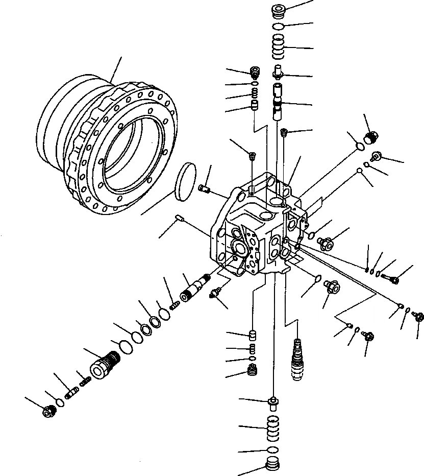 Схема запчастей Komatsu PC300LC-6LC - FIG. P-A МОТОР ХОДА - УСИЛ. - КОРПУС ASSEMBLY - ДЛЯ PCHD- заводской номер A8 И UP НИЖНЯЯ ГИДРОЛИНИЯ И ЛИНИЯ ХОДА