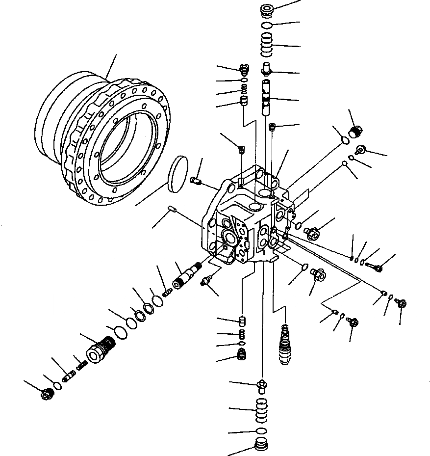 Схема запчастей Komatsu PC300LC-6LC - FIG. P-A МОТОР ХОДА - СТАНДАРТН. - КОРПУС ASSEMBLY - ДЛЯ PCLC- НИЖНЯЯ ГИДРОЛИНИЯ И ЛИНИЯ ХОДА