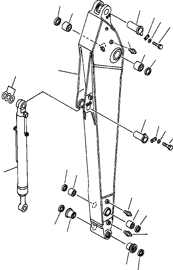 Схема запчастей Komatsu PC300LC-6LC - FIG. T-A РУКОЯТЬ (. M) - РУКОЯТЬ И ЦИЛИНДР КОВША РАБОЧЕЕ ОБОРУДОВАНИЕ