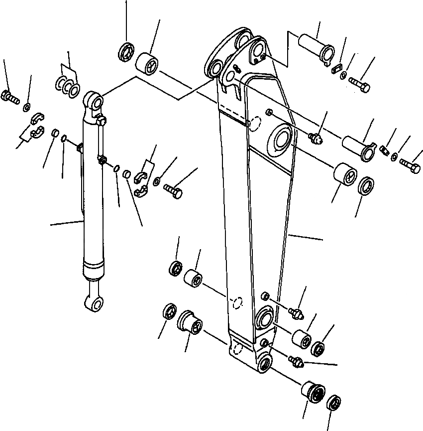 Схема запчастей Komatsu PC300LC-6LC - FIG. T-A РУКОЯТЬ (. M) - РУКОЯТЬ И ЦИЛИНДР КОВША ДЛЯ COMPONENT РАБОЧЕЕ ОБОРУДОВАНИЕ