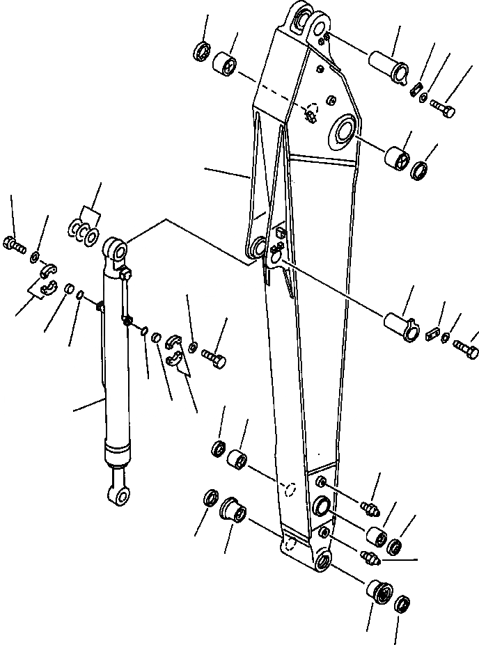 Схема запчастей Komatsu PC300LC-6LC - FIG. T-A8 РУКОЯТЬ (. M) - РУКОЯТЬ И ЦИЛИНДР КОВША ДЛЯ COMPONENT РАБОЧЕЕ ОБОРУДОВАНИЕ