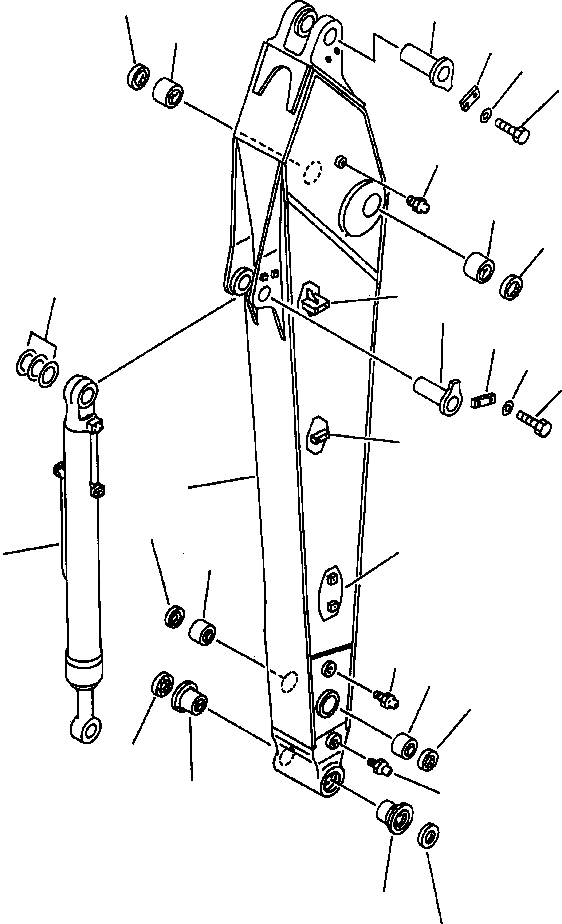 Схема запчастей Komatsu PC300LC-6LC - FIG. T-B РУКОЯТЬ (. M) - УСИЛ. - РУКОЯТЬ И ЦИЛИНДР КОВША С ДОПОЛН. ГИДРОЛИНИЕЙ РАБОЧЕЕ ОБОРУДОВАНИЕ