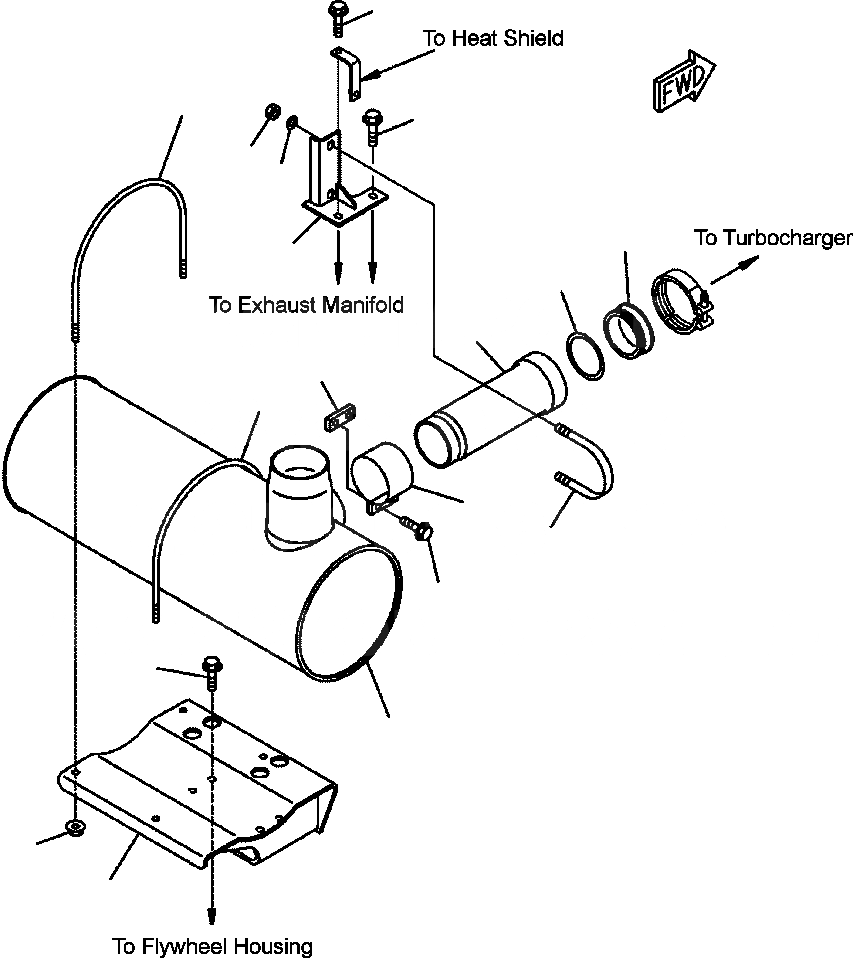 Схема запчастей Komatsu PC300LC-7L - B-A ГЛУШИТЕЛЬ КОМПОНЕНТЫ ДВИГАТЕЛЯ