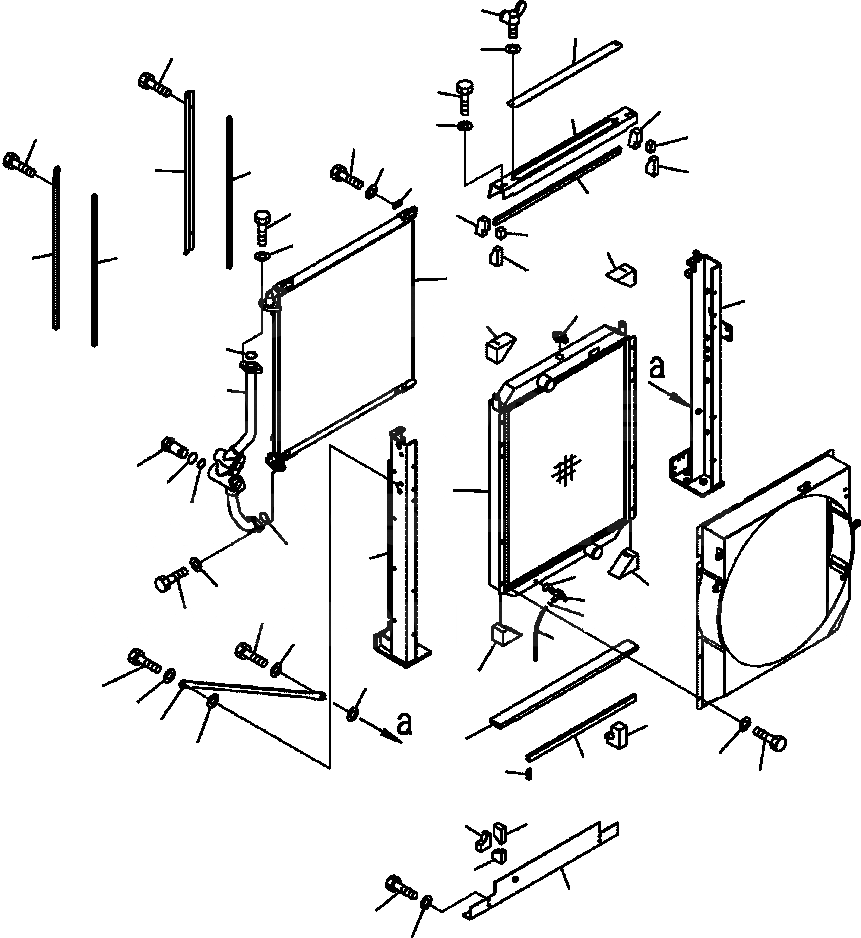 Схема запчастей Komatsu PC300LC-7L - C-A ОХЛАЖД-Е РАДИАТОР С КОНДИЦИОНЕРОМ СИСТЕМА ОХЛАЖДЕНИЯ