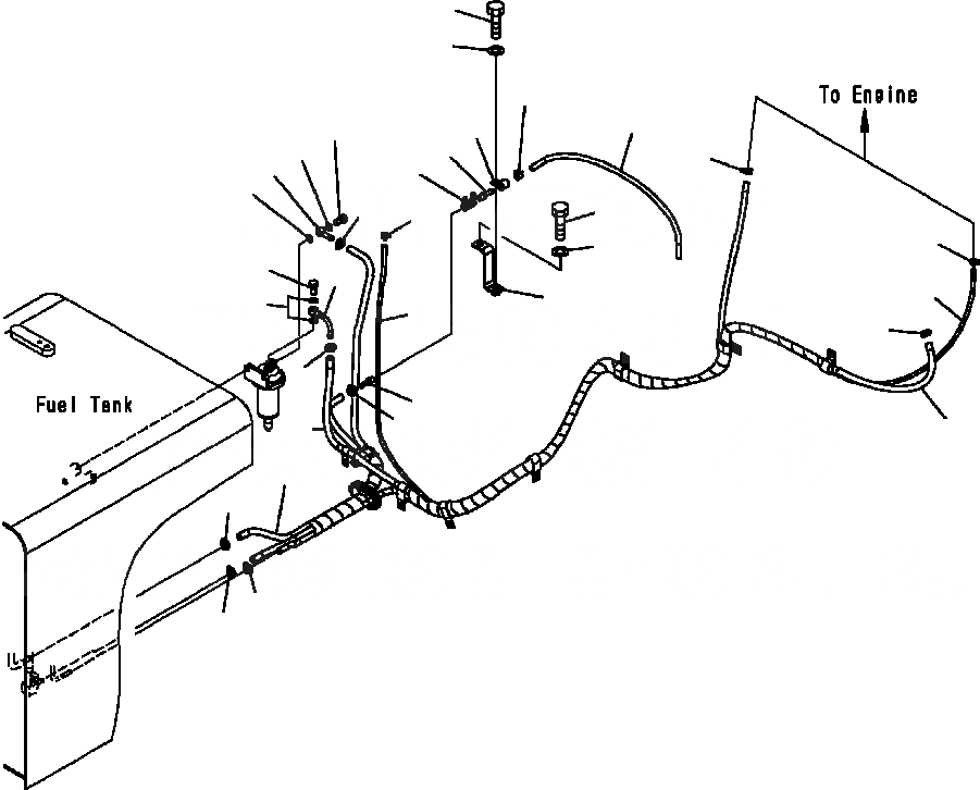 Схема запчастей Komatsu PC300LC-7L - D-A ТОПЛИВНАЯ ЛИНИЯ ТОПЛИВН. БАК. AND КОМПОНЕНТЫ