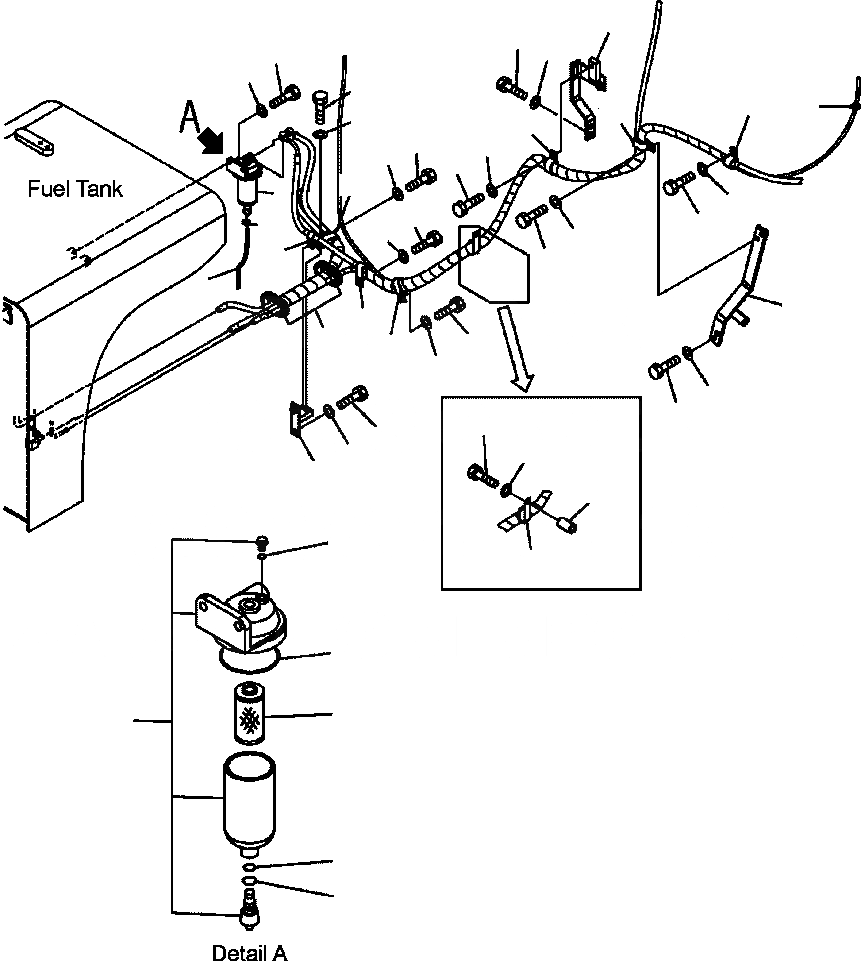 Схема запчастей Komatsu PC300LC-7L - D-B ТОПЛИВНАЯ ЛИНИЯ ВОДООТДЕЛИТЕЛЬ заводской номер A87- ТОПЛИВН. БАК. AND КОМПОНЕНТЫ