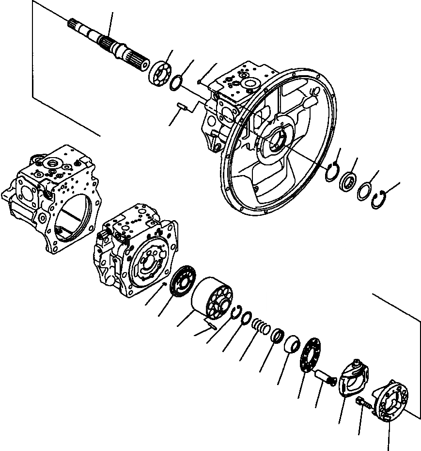 Схема запчастей Komatsu PC300LC-7L - H-A ОСНОВН. НАСОС ПЕРЕДН. БЛОК ЦИЛИНДРОВ ГИДРАВЛИКА