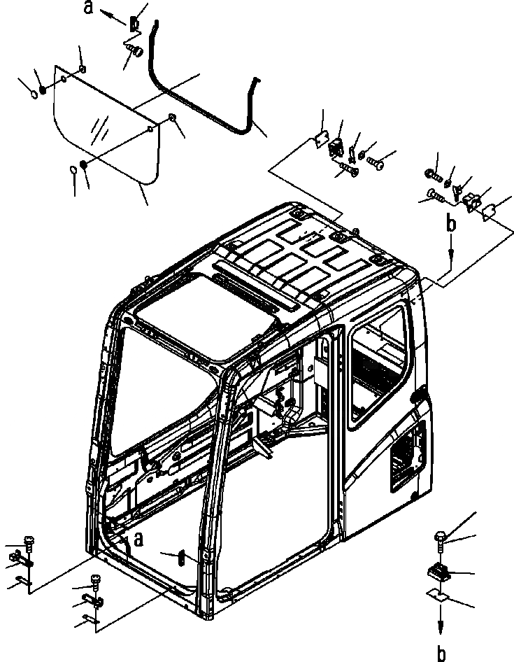 Схема запчастей Komatsu PC300LC-7L - K-A КАБИНА ПЕРЕДН. НИЖН. ОКНА заводской номер A87- OPERATOR ОБСТАНОВКА И СИСТЕМА УПРАВЛЕНИЯ