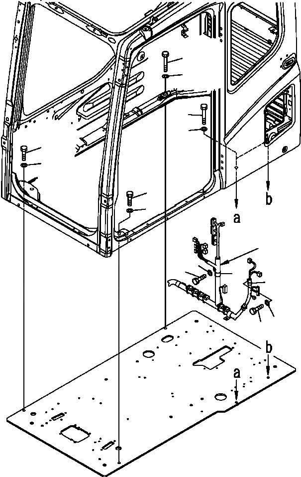 Схема запчастей Komatsu PC300LC-7L - K-C КАБИНА ОСНОВН. КОНСТРУКЦИЯ КРЕПЛЕНИЕ И БОЛТ заводской номер A87- OPERATOR ОБСТАНОВКА И СИСТЕМА УПРАВЛЕНИЯ
