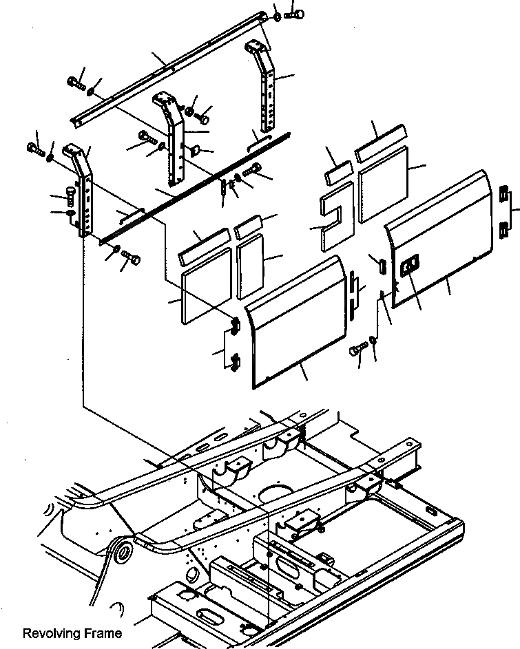 Схема запчастей Komatsu PC300LC-7L - M-A ЛЕВ. ДВЕРЬ КАБИНА заводской номер A8-A8 ЧАСТИ КОРПУСА