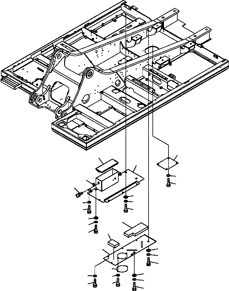 Схема запчастей Komatsu PC300LC-7L - M8-AA НИЖН. КРЫШКА ОСНОВНАЯ РАМА ЧАСТИ КОРПУСА