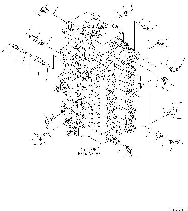 Схема запчастей Komatsu PC300LC-7E0 - ОСНОВН. КЛАПАН (СОЕДИНИТЕЛЬН. ЧАСТИ) (/) ( АКТУАТОР) ГИДРАВЛИКА