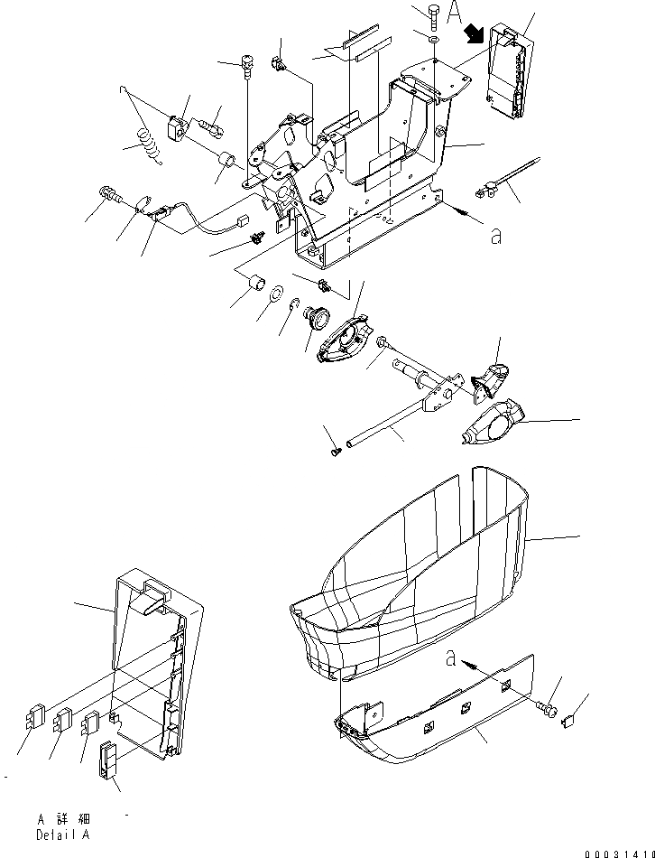 Схема запчастей Komatsu PC300LC-7E0 - КАБИНА (ЛЕВ. КОНСОЛЬ - НИЖН.) КАБИНА ОПЕРАТОРА И СИСТЕМА УПРАВЛЕНИЯ