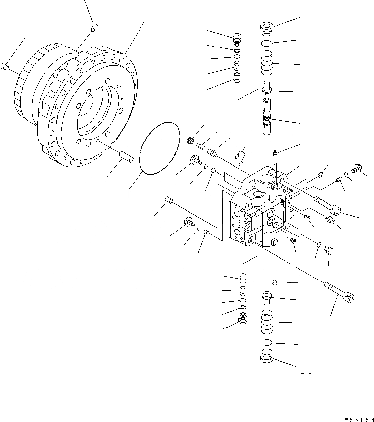 Схема запчастей Komatsu PC300LC-7E0 - МОТОР ХОДА (/) НИЖНЯЯ ГИДРОЛИНИЯ И ЛИНИЯ ХОДА