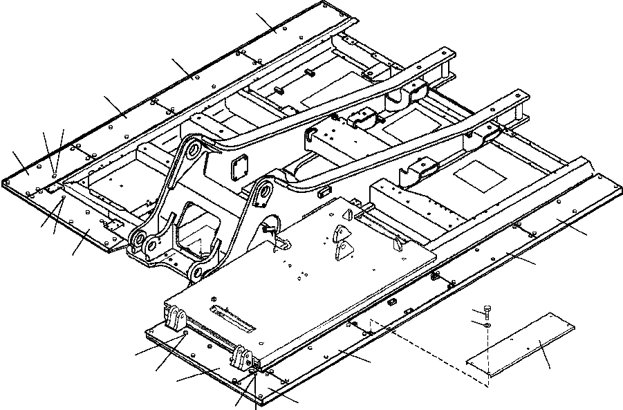 Схема запчастей Komatsu PC300LL-6 - FIG. J-A ОСНОВНАЯ РАМА - NON-SKID ПЛАСТИНЫ С КАБИНОЙ RISER ОСНОВНАЯ РАМА И ЕЕ ЧАСТИ