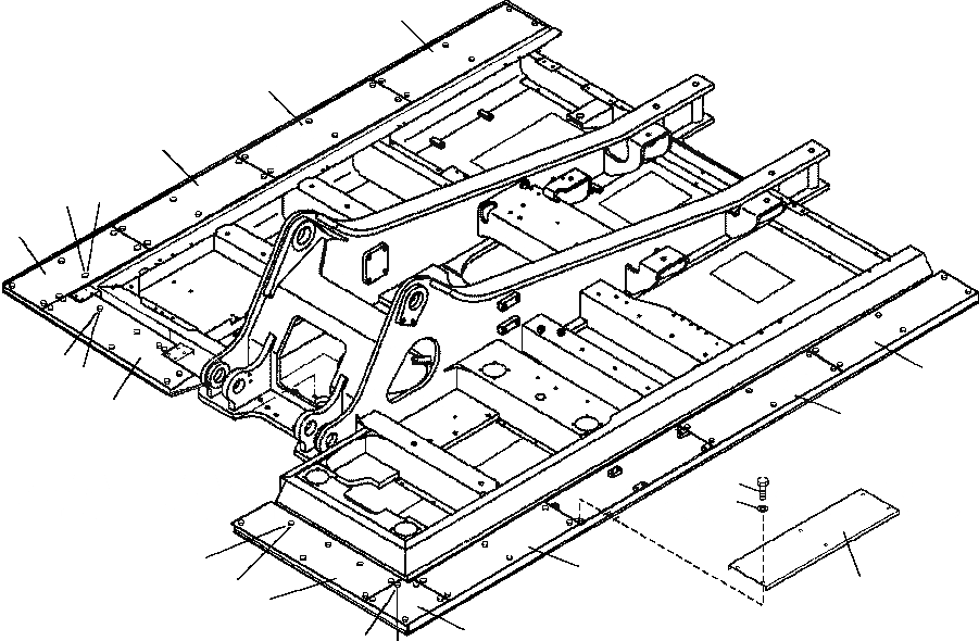 Схема запчастей Komatsu PC300LL-6 - FIG. J-9A ОСНОВНАЯ РАМА - NON-SKID ПЛАСТИНЫ БЕЗ КАБИНЫ RISER ОСНОВНАЯ РАМА И ЕЕ ЧАСТИ