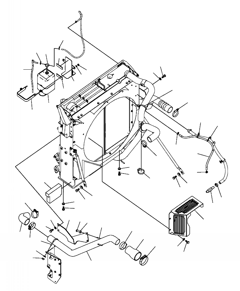 Схема запчастей Komatsu PC300LL-7E0 - C-H ВОЗД. ЛИНИЯ ОХЛАЖДЕНИЯ И ВТОРИЧН. БАК СИСТЕМА ОХЛАЖДЕНИЯ