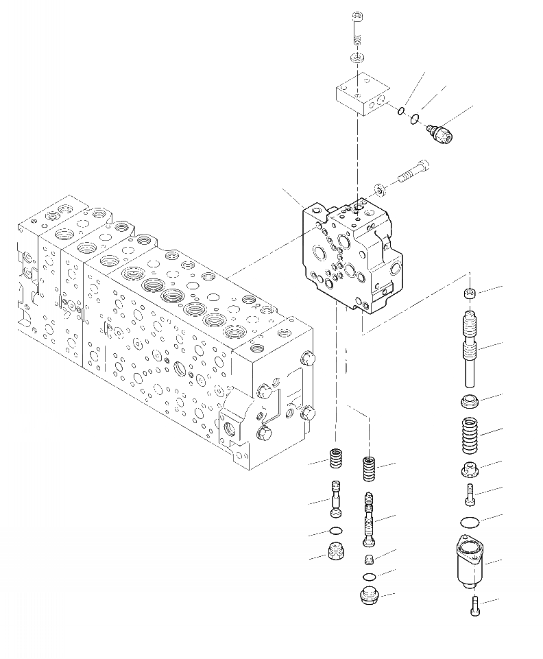 Схема запчастей Komatsu PC300LL-7E0 - H-H ОСНОВН. УПРАВЛЯЮЩ. КЛАПАН НАСОС MERGE DIVIDER КЛАПАН ГИДРАВЛИКА