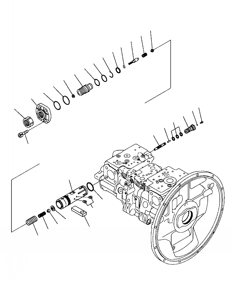 Схема запчастей Komatsu PC300LL-7E0 - H-H7 ОСНОВН. НАСОС ЗАДН. PC КЛАПАН ГИДРАВЛИКА