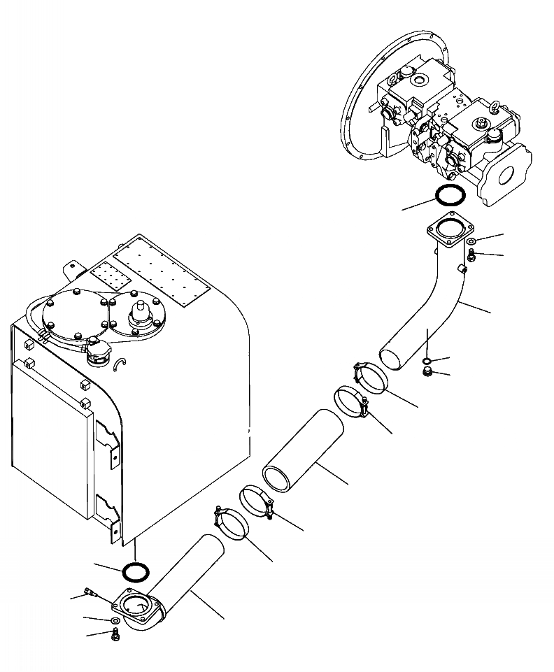 Схема запчастей Komatsu PC300LL-7E0 - H-H ВСАСЫВ. ЛИНИЯ ГИДРАВЛИКА