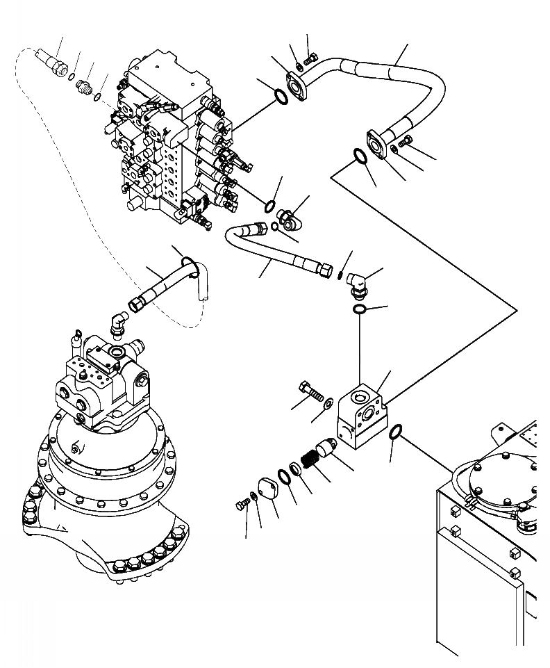 Схема запчастей Komatsu PC300LL-7E0 - H-H ВОЗВРАТ. ЛИНИЯ ГИДРАВЛИКА