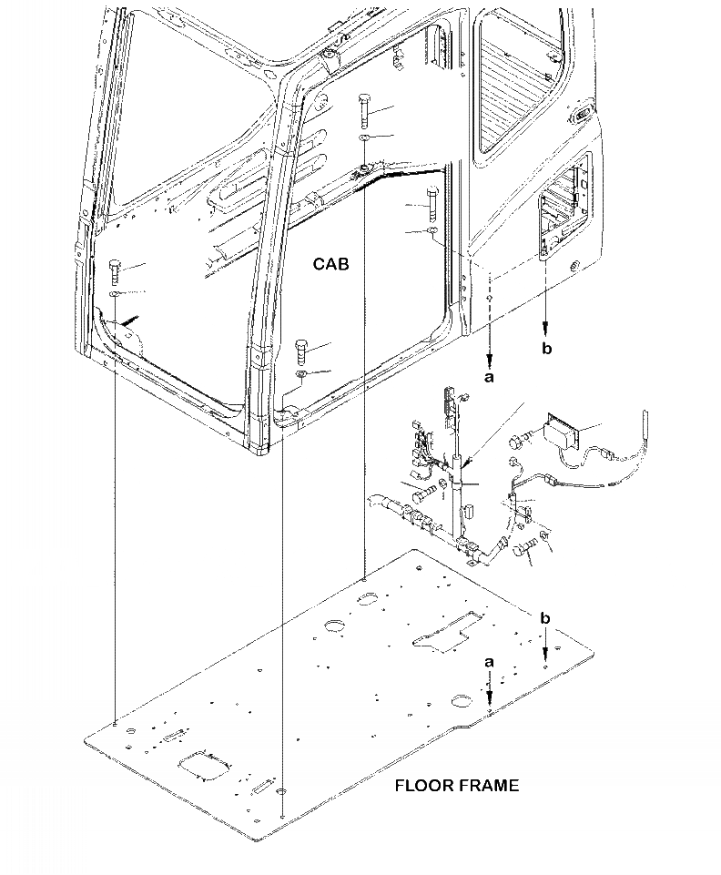 Схема запчастей Komatsu PC300LL-7E0 - K-8H КАБИНА КРЕПЛЕНИЕ И БОЛТ (С V CONVERTER) OPERATOR\XD S ОБСТАНОВКА И СИСТЕМА УПРАВЛЕНИЯ