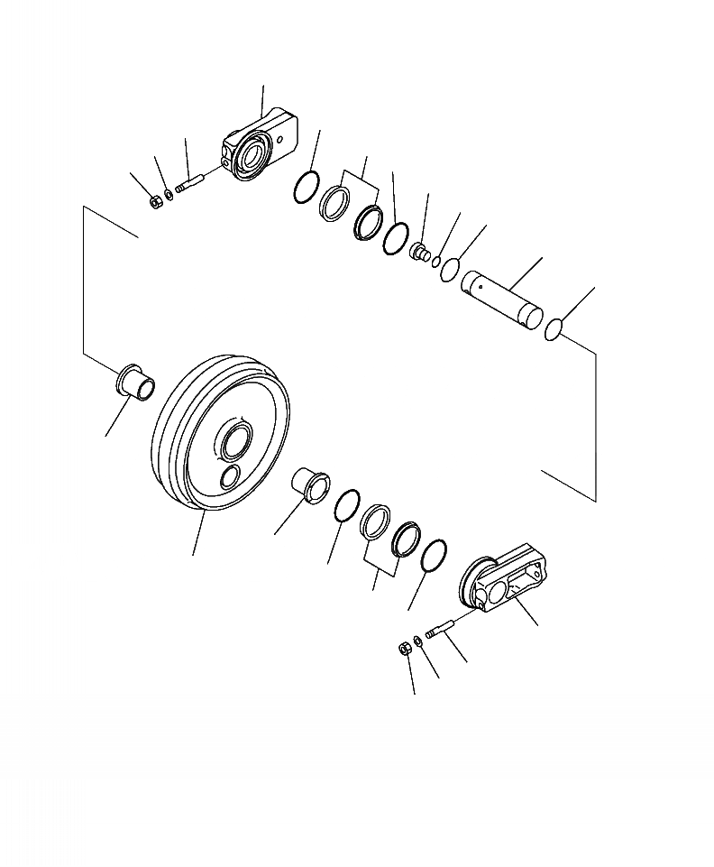 Схема запчастей Komatsu PC300LL-7E0 - R-A ПЕРЕДН. ЛЕНИВЕЦ НИЖН.CARRIAGE