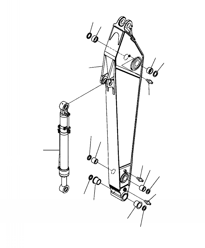 Схема запчастей Komatsu PC300LL-7E0 - T-H РУКОЯТЬ . M (СТАНДАРТН.) РАБОЧЕЕ ОБОРУДОВАНИЕ