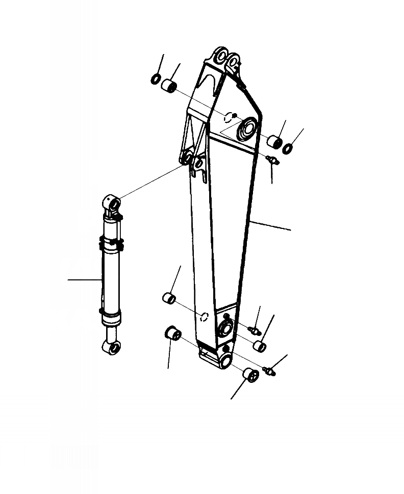 Схема запчастей Komatsu PC300LL-7E0 - T-H РУКОЯТЬ . M (УСИЛ.) РАБОЧЕЕ ОБОРУДОВАНИЕ