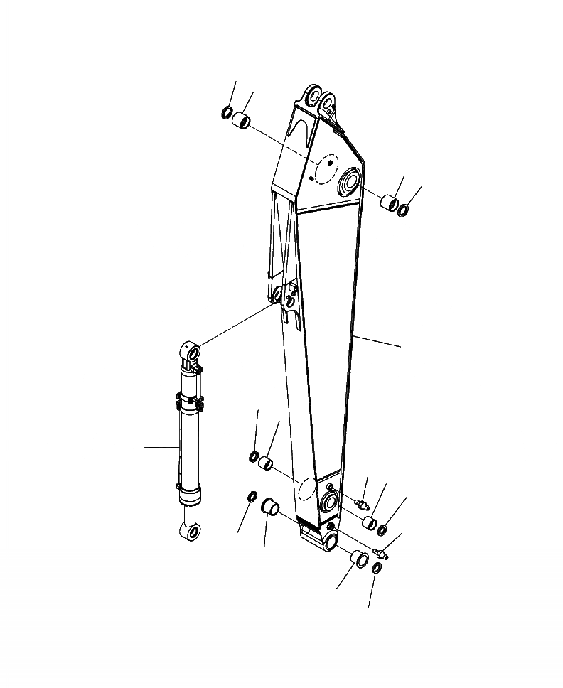 Схема запчастей Komatsu PC300LL-7E0 - T-A КОРОТК. РУКОЯТЬ . M РАБОЧЕЕ ОБОРУДОВАНИЕ