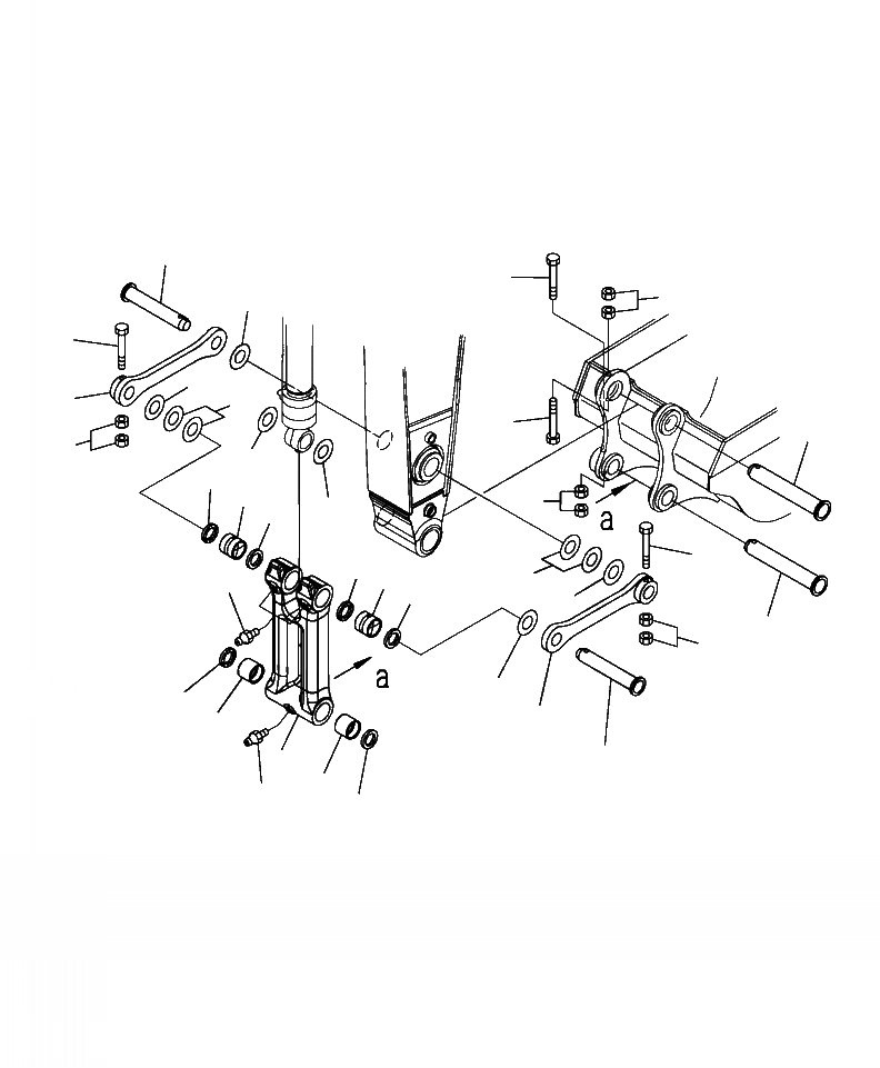 Схема запчастей Komatsu PC300LL-7E0 - T-A РУКОЯТЬ СОЕДИНЕНИЕ КОВША РАБОЧЕЕ ОБОРУДОВАНИЕ