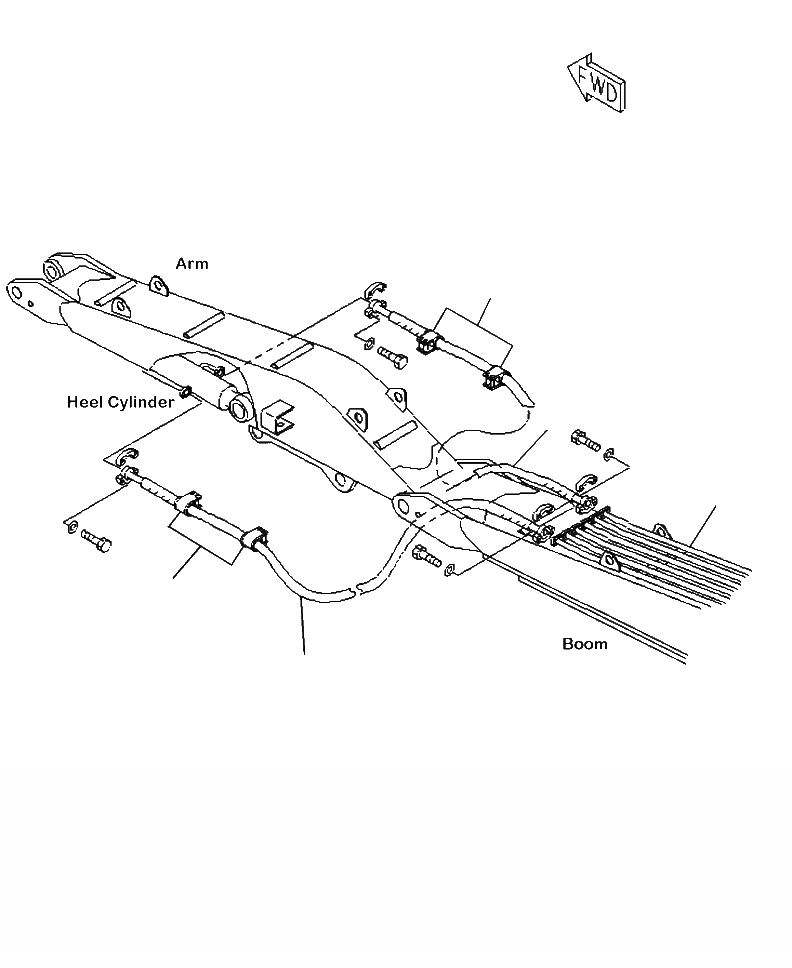 Схема запчастей Komatsu PC300LL-7E0 - T-8A LOG ПОГРУЗ. HEEL ЦИЛИНДР ПАТРУБКИ РАБОЧЕЕ ОБОРУДОВАНИЕ